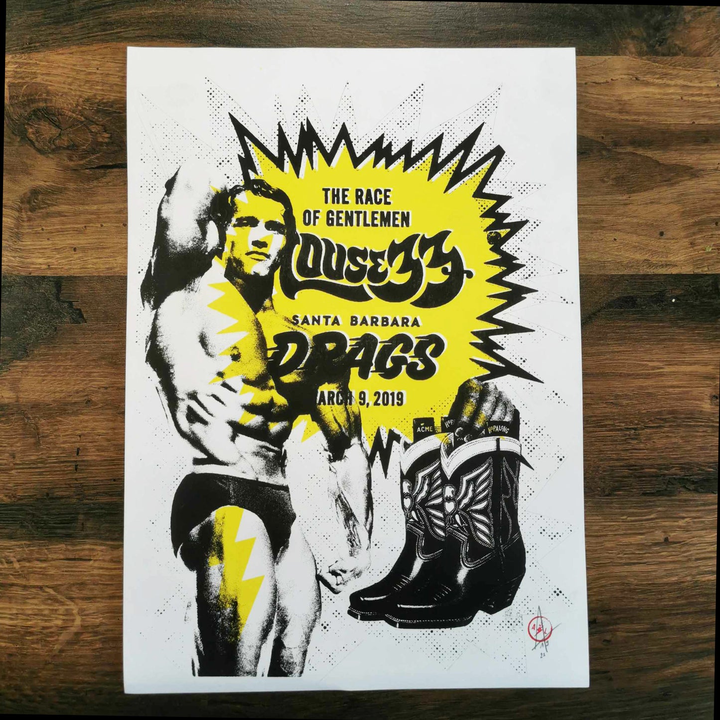 Sérigraphie A3 "Give My Your Boots 2"